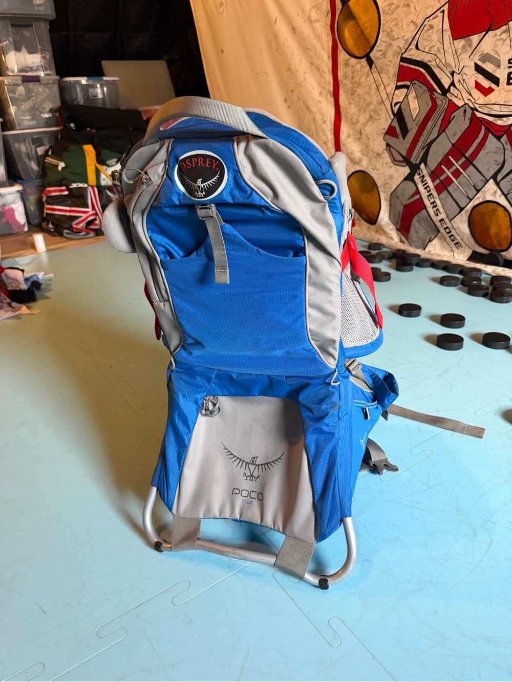 OSPREY Poco Plus Blue and Gray Kids Carrier Pack